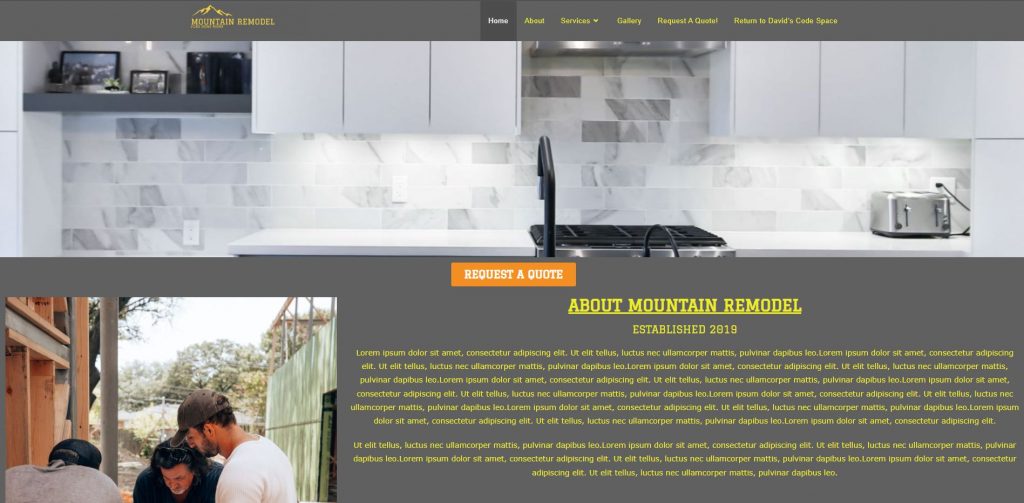 Mountain Remodel Homepage